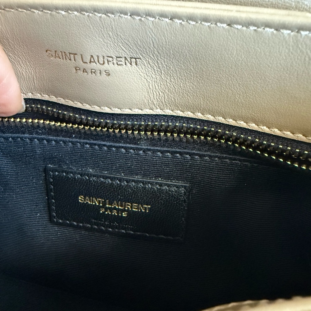 Saint Laurent Taupe Quilted Crossbody Bag - Picture 7 of 16